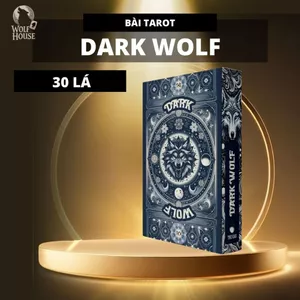 Bộ Bài Ma Sói Tarot Dark Wolf 30 Song Ngữ Lá Bài Dành Cho Mọi Lứa Tuổi, Bộ Bài Ma Sói Đen Tối Việt Hoá