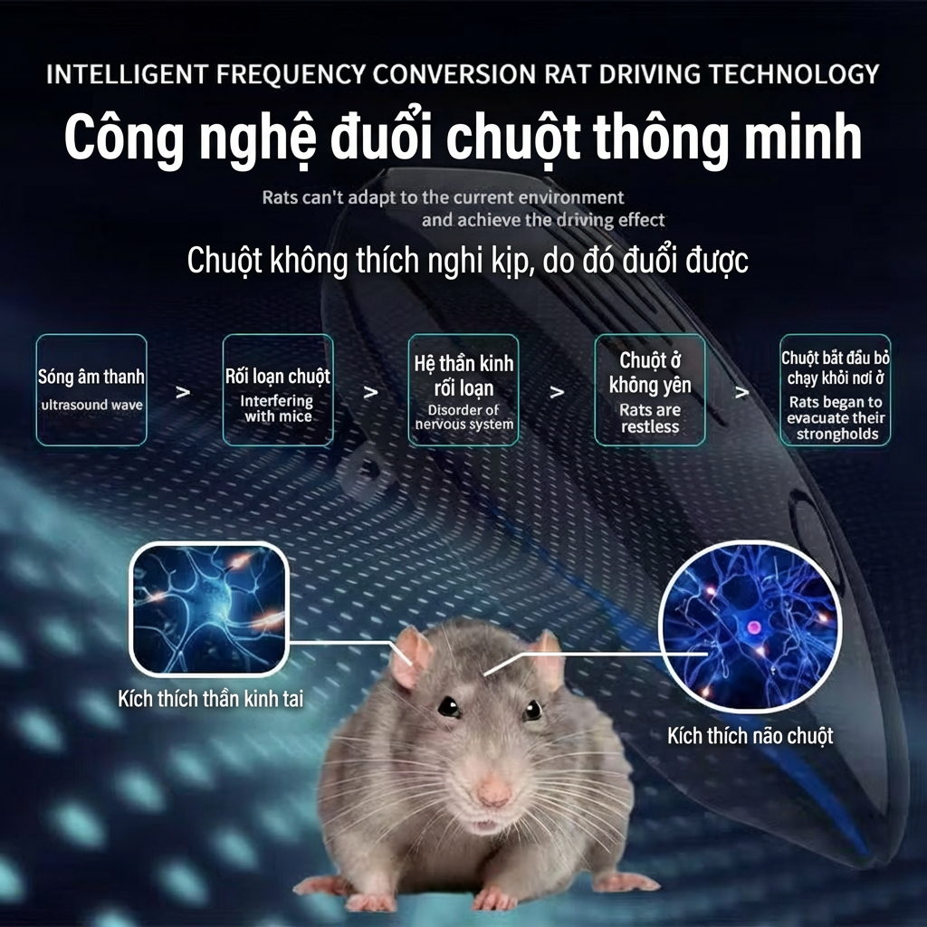 M1T1 Thiết bị đuổi chuột - máy đuổi chuột sóng âm công nghệ cao, chuột biến mất không dấu vết