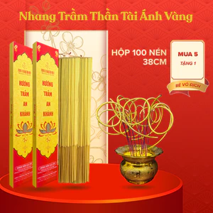 Nhang Thần Tài Cao Cấp An Khánh, Nhang Cuộn Tàn Thần Tài Vàng Ánh Kim Ít Khói Hương Thơm