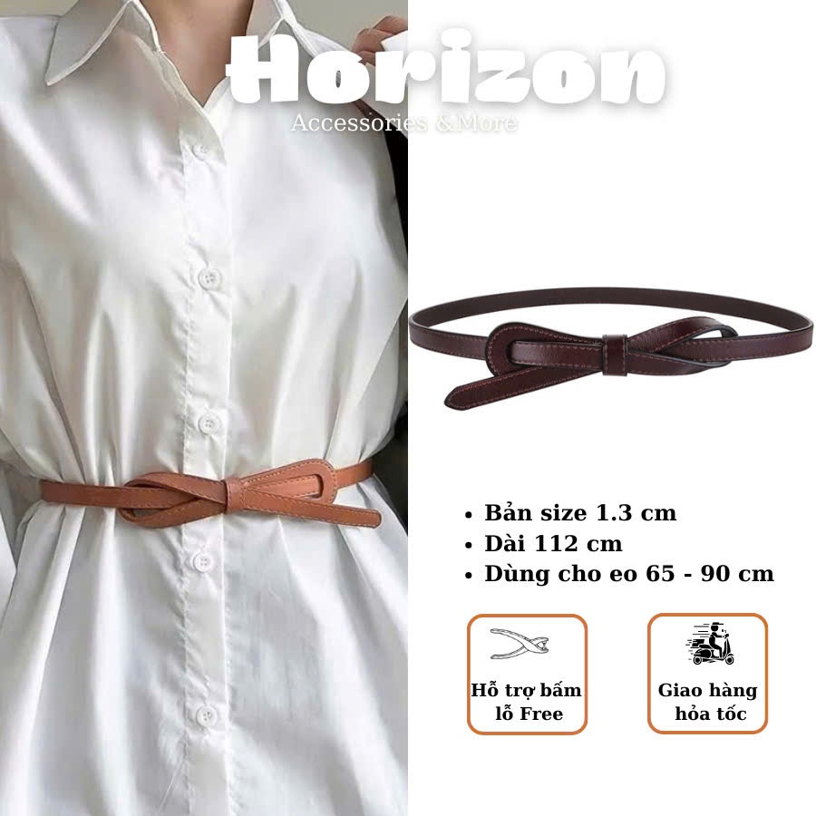 Đai váy da dây thắt lưng nam nữ DV18 gài lỡ sang chảnh HORIZON dây nịt blazer áo sơ mi váy Đai thắt váy bản nhỏ 1.3cm