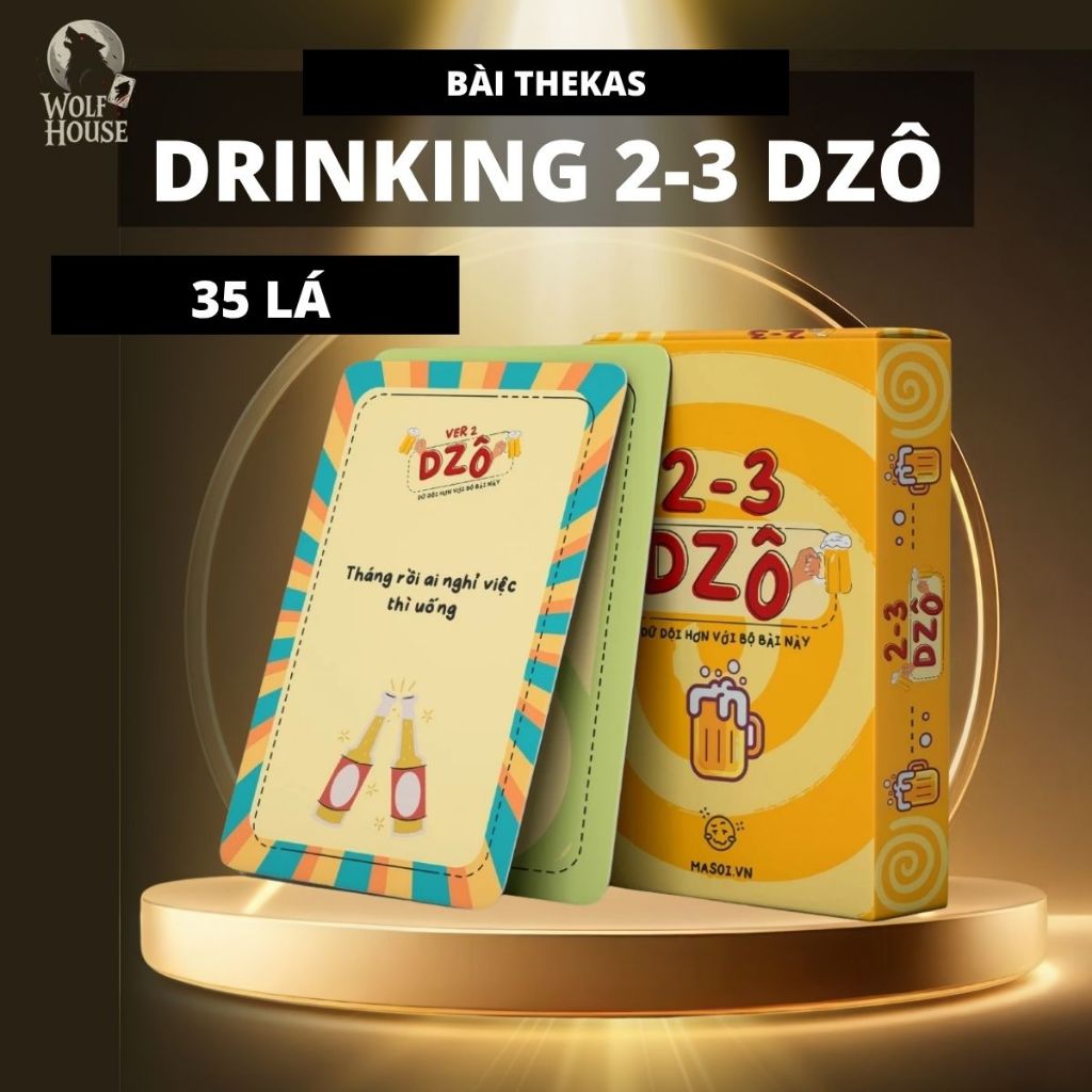 Bộ Bài Drinking 2-3 Dzô 35 Lá Giấy Cứng Party Game Nhậu Vui Nhộn Tụ Họp Bạn Bè