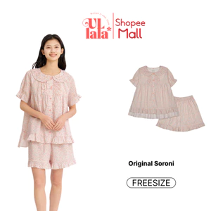 Ullala Pajamas Soroni Bộ ngủ mặc nhà nữ ngắn tay Freesize