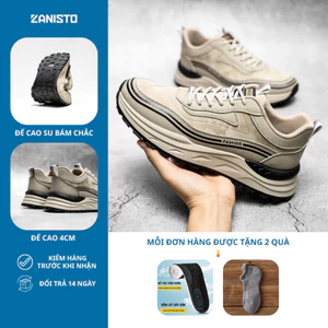Giày Sneaker Nam CS206 ZANISTO Đế Cao Su Non Êm Nhẹ Chất Da Cao Cấp Bền Bỉ Dáng Thể Thao Năng Động