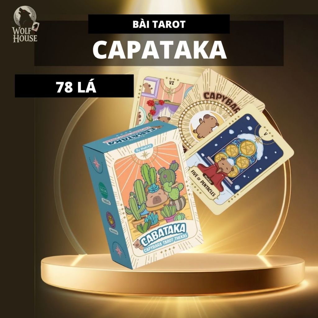 Bộ Bài Capybara Tarot Giấy Cứng Thiết Kế Dễ Thương Mới Về Xinh Xắn Đáng Yêu