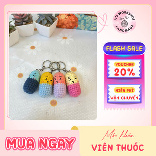 Móc Khóa Móc Len Viên T.huốc Handmade Độc Lạ, Trang Trí Túi Xách, Quà Tặng Sinh Nhật Bạn Gái