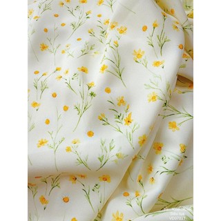 Vải lụa Cúc Kem - VD07031