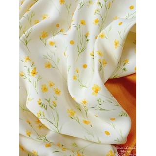 Vải lụa Cúc Kem - VD07031