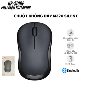 Chuột Không Dây Ateck M220- Chuột Văn Phòng Giảm Ồn - Kết Nối Wireless 2.4GHz & Bluetooth, BH 12T