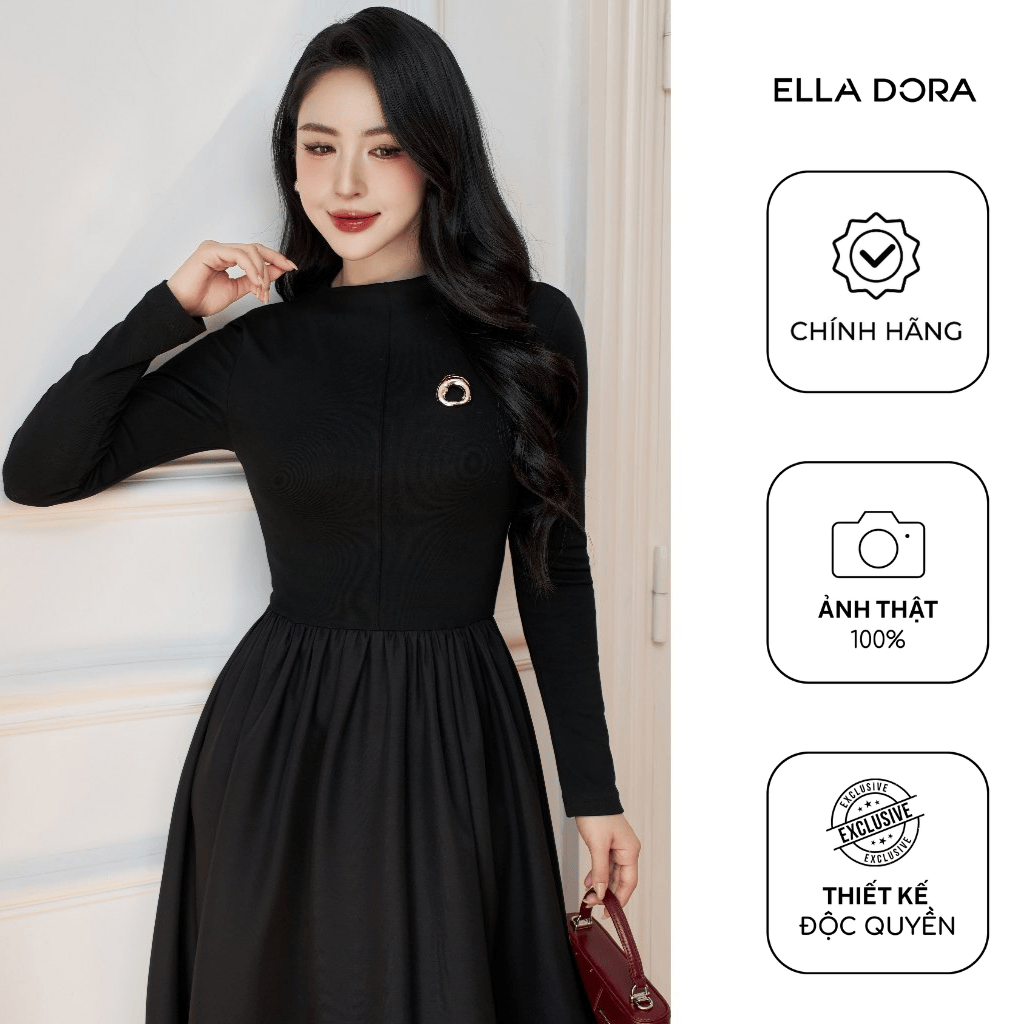 Đầm mí ngực ELLA DORA thiết kế tay dài form ôm dáng dài thanh lịch công sở hiện đại [D267]