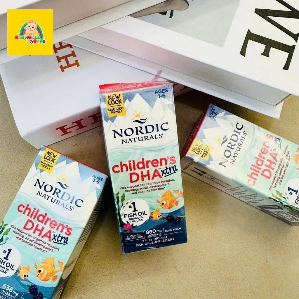 Dầu Cá Dạng Lỏng Nordic Naturals Children’s DHA & DHA Extra Bổ Sung Omega 3 Cho Trẻ |Babymall & Care
