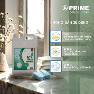 [Mua là có quà] Nước Rửa Chén PRIME IZY CLEAN 5L Can Lớn - Đánh Bay Dầu Mỡ, Khử Mùi Tanh, Dịu Nhẹ Da Tay