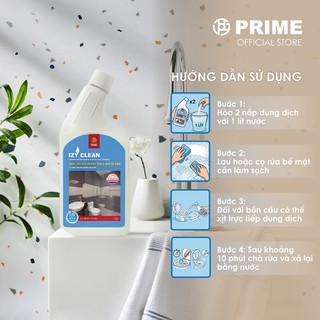[Mua là có quà] Nước Tẩy Rửa Phòng Tắm và Nhà Vệ Sinh PRIME IZY Clean Nano Silver 750ml – Diệt Khuẩn 99.9%, Tẩy Cặn Bẩn