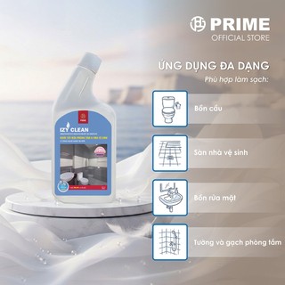 [Mua là có quà] Nước Tẩy Rửa Phòng Tắm và Nhà Vệ Sinh PRIME IZY Clean Nano Silver 750ml – Diệt Khuẩn 99.9%, Tẩy Cặn Bẩn