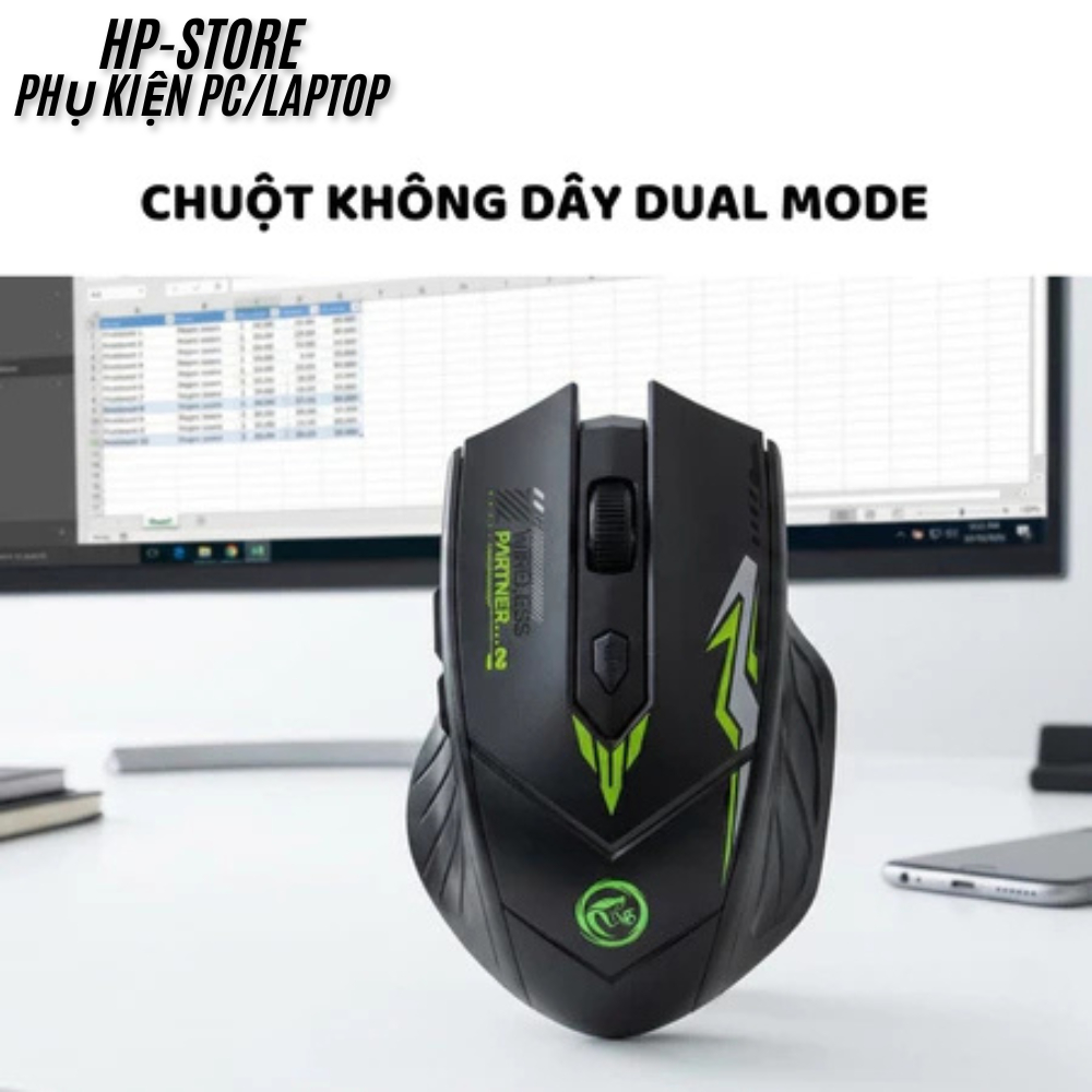 Chuột Gaming Không Dây Dual Mode (Bluetooth/Wireless) - Led Pin Sạc Type-C, Max 1600 DPI, BH 12T