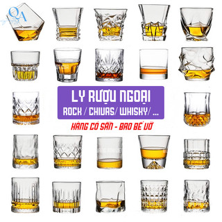 (TỔNG HỢP) Ly thủy tinh uống r.ượu ngoại, mạnh, WHISKY, CHIVAS, ROCK, MACALLAN WINE CUP sáng tạo, trong suốt