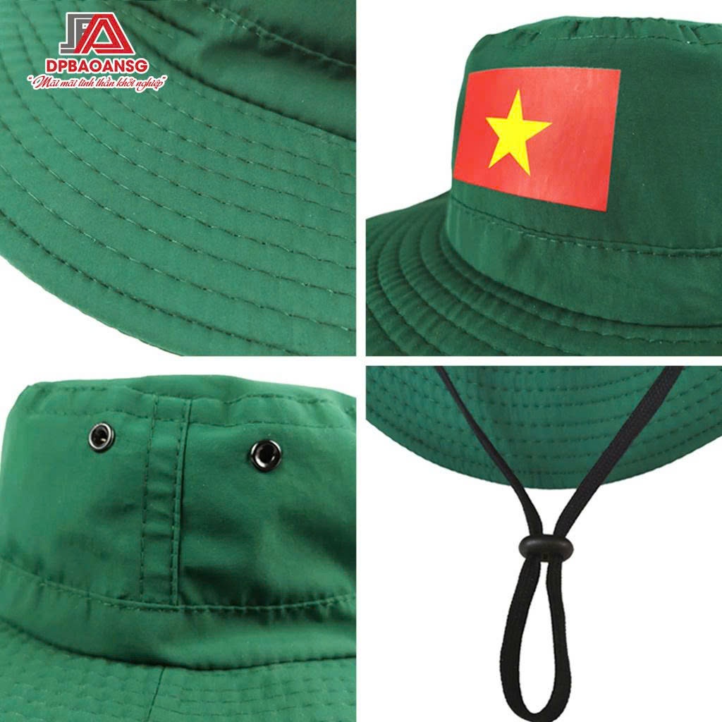 Nón Tai Bèo Vành Rộng Trơn/In Cờ – Màu Nâu, Xanh Rêu Che Nắng, Đội Sự Kiện Đoàn Thanh Niên