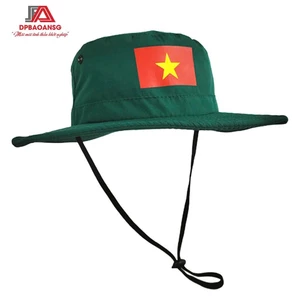 Nón Tai Bèo Vành Rộng Trơn/In Cờ – Màu Nâu, Xanh Rêu Che Nắng, Đội Sự Kiện Đoàn Thanh Niên