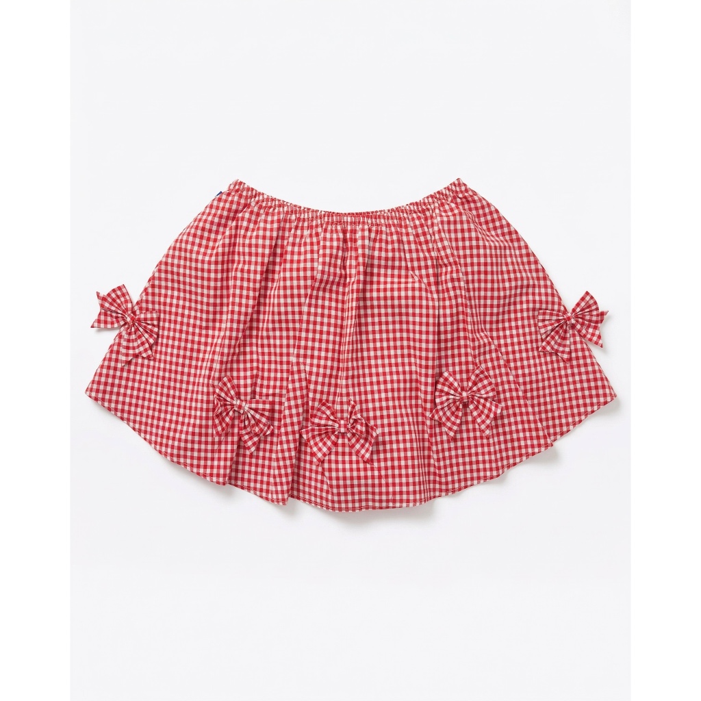TheBlueTshirt - Chân váy caro xoè trang trí nơ có quần bảo hộ cho nữ - Bow Skirt