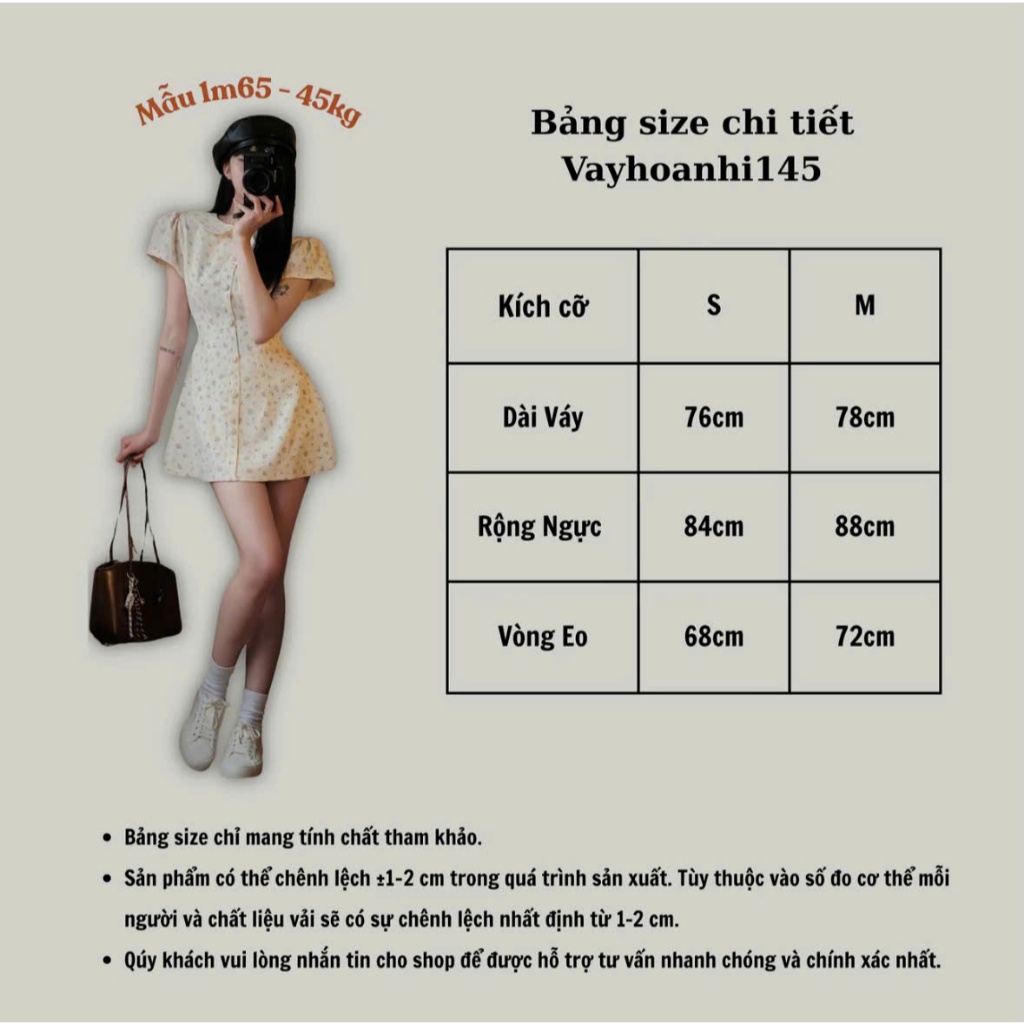 Đầm Hoa Vintage Tay Phồng Form Xòe Dáng Ngắn – Váy Mùa Hè Nữ Tiểu Thư Nhẹ Nhàng, Chất Vải Mềm Mịn, Dễ Thương Joolate 145