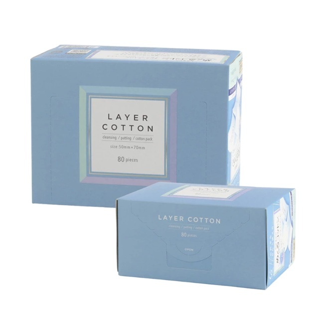 Bông Tẩy Trang Cotton 5 Lớp Nhật Bản 70 Miếng Lớn 80 Miếng Nhỏ Mềm Mịn Không Xơ Bông