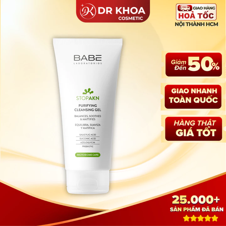 [BẢN MỚI] Sữa Rửa Mặt BABE - BABÉ Cleansing Gel Cho Da Dầu Mụn 200ml Dr Khoa Chính Hãng