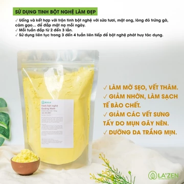 Tinh bột nghệ nguyên chất, tinh bột nghệ organic, bột nghệ tốt cho sức khỏe - La'zen