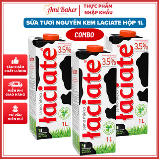 Sữa Tươi Nguyên Kem Laciate 3.5% Béo Xuất xứ Ba Lan Hộp 1L, Thơm Ngon Béo Ngậy Pha Chế Tiện Lợi