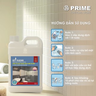 [Mua là có quà] Nước Tẩy Rửa Phòng Tắm và Nhà Vệ Sinh PRIME IZY Clean Nano Power 5L Nano Silver Diệt 99.9% Vi Khuẩn