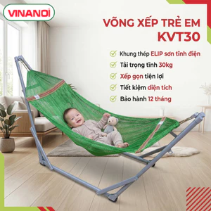 Võng Xếp Trẻ Em VINANOI Nobita Khung Thép Sơn Tĩnh Điện – Võng Lưới Cho Bé 0-5 Tuổi, Chắc Chắn An Toàn, Xếp Gọn Tiện Lợi
