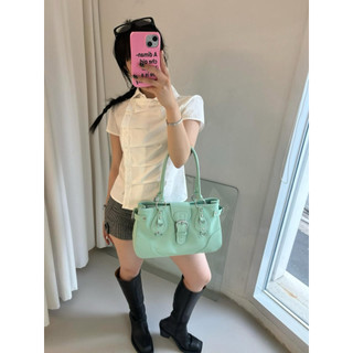 Le rouge | Pleated top Áo sơ mi cổ peter pan cúc lệch phong cách Hàn Quốc