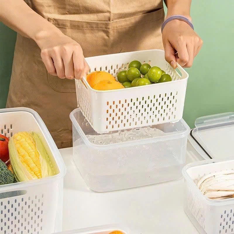 Bộ Hộp Nhựa Đựng Thực Phẩm Có Nắp Khóa Kín – Bảo Quản Rau Củ, Trái Cây, Đồ Ăn