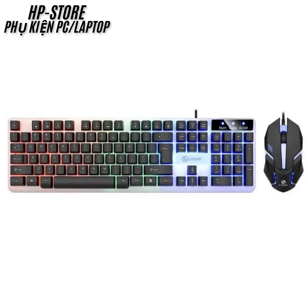 Bàn Phím Giả Cơ Kèm Chuột Máy Tính Có Dây Combo GTX350 Fullsize 104 Phím Có Đèn Led Bật Tắt, Bh 12T