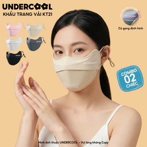 COMBO 2 Chiếc Khẩu Trang Vải Chống Nắng UNDERCOOL - Chống Tia UV, Có Gọng Định Hình, Logo Đổi Màu Khi Gặp Nắng CB-KT21