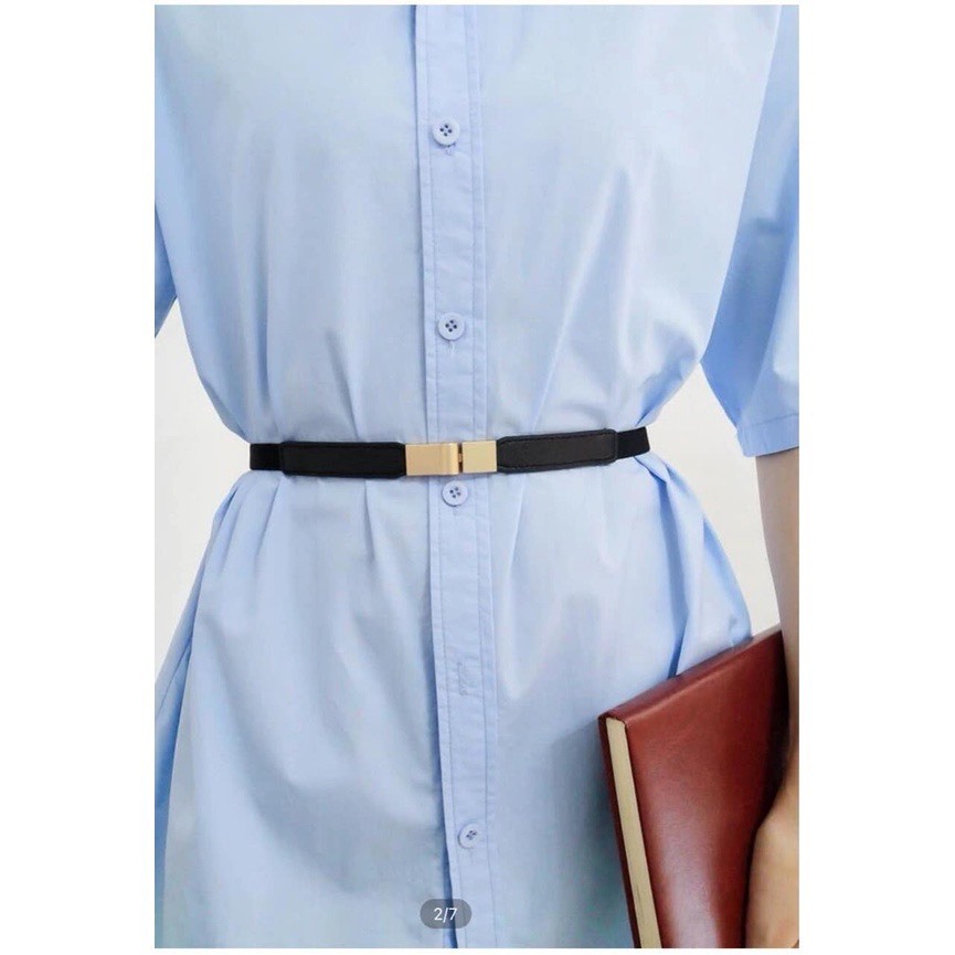 Đai váy chun co giãn dây thắt lưng thun mặt bạc gài DV17 HORIZON dây nịt blazer áo sơ mi váy  Đai thắt váy bản nhỏ 1.5cm