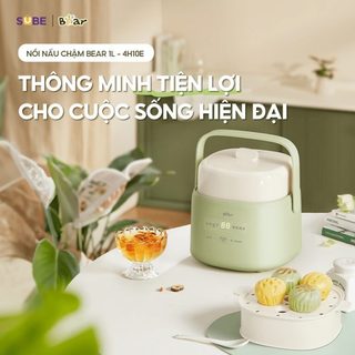 Nồi Nấu Cháo Chậm Bear SC-4H10E 1L Công Suất 200W, Hầm Cháo Nấu Súp Giữ Trọn Dinh Dưỡng - Gia Dụng Kim Thiên