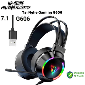 Tai Nghe Gaming Có Dây G606 - Âm Thanh Vòm Surround - Đèn LED RGB - Mic Đàm Thoại Chống Ồn, Bh 12T