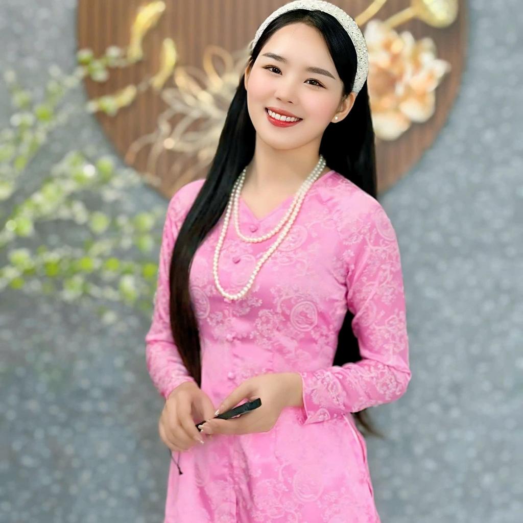 Hân Nguyễn Áo Bà Ba  - B.A131 - Áo Bà Ba Gấm Tơ Phượng Hoàng Cổ Tim Dây Kéo ( Quần Ngọc Trai )