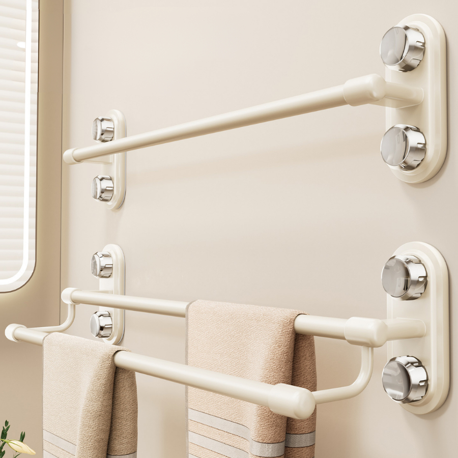 Giá Treo Khăn Gắn Tường Hút Chân Không Cao Cấp, Thanh Treo Không Khoan Tường 70cm 1 Tầng 2 Tầng