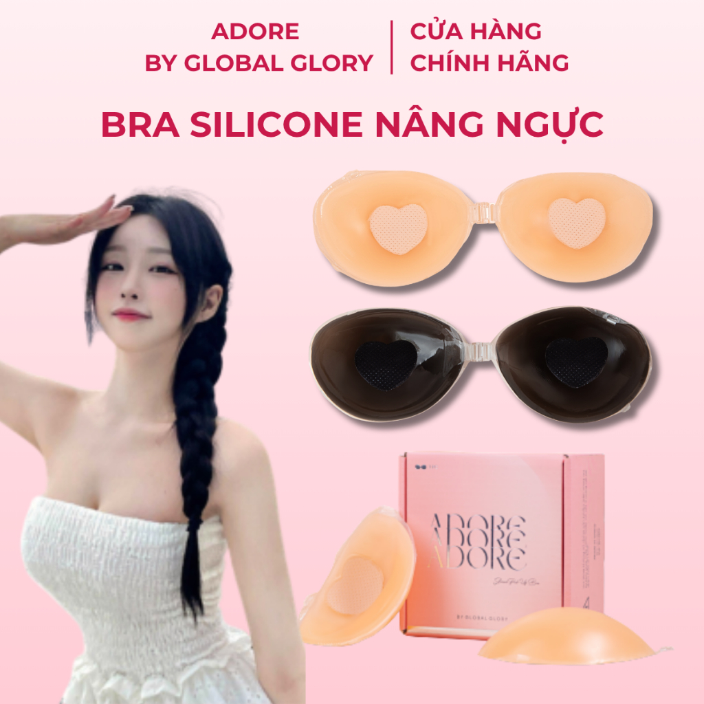 Bra Silicone Cao Cấp Adore Chống Nước Dày 3cm Siêu Nâng Tạo Khe Tái Sử Dụng Nhiều Lần Chính Hãng