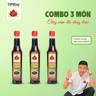 Combo 3 Nước Tương Đậu Nành 500ml - Chay Mặn Đều Dùng Được - TiPiKay Shop