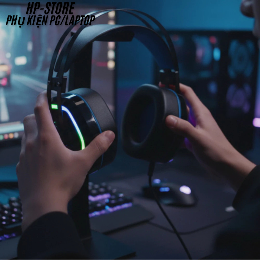 Tai Nghe Có Dây Gaming G608 – Tai Nghe Chơi Game Bluetooth 5.3 Độ Trễ Thấp, Âm Thanh Vòm 7.1 Mic Khử Ồn Pin Lâu, BH 12T
