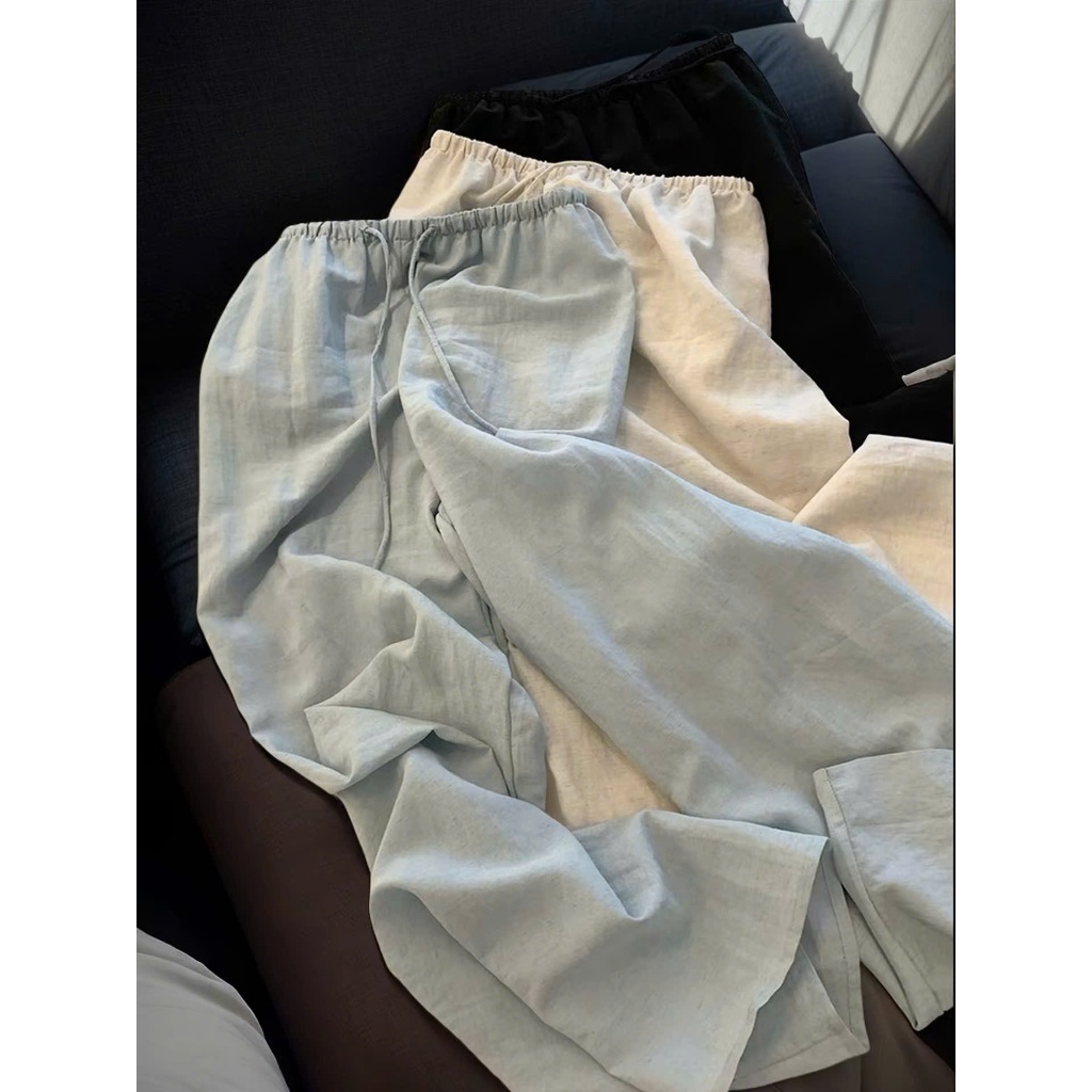 𝗟𝘆  - Quần Linen Tưng vân gỗ