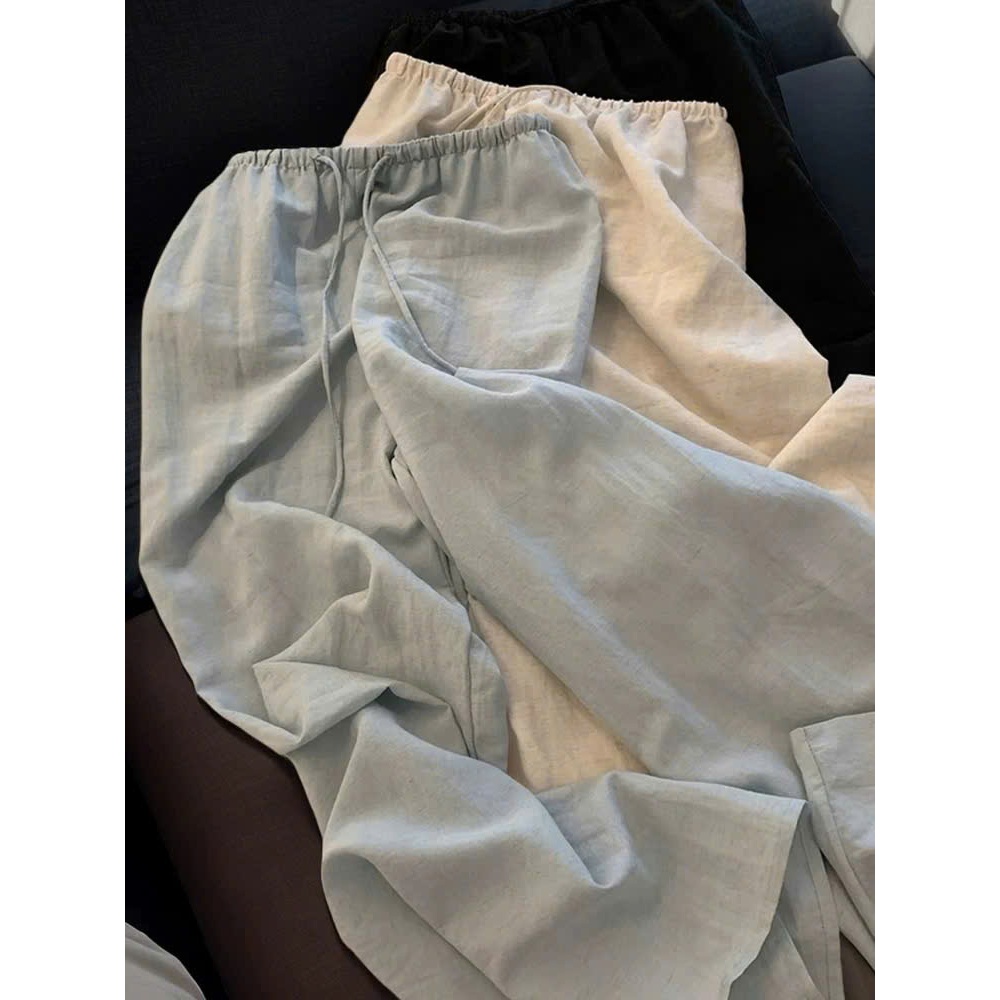 𝗟𝘆  - Quần Linen Tưng vân gỗ