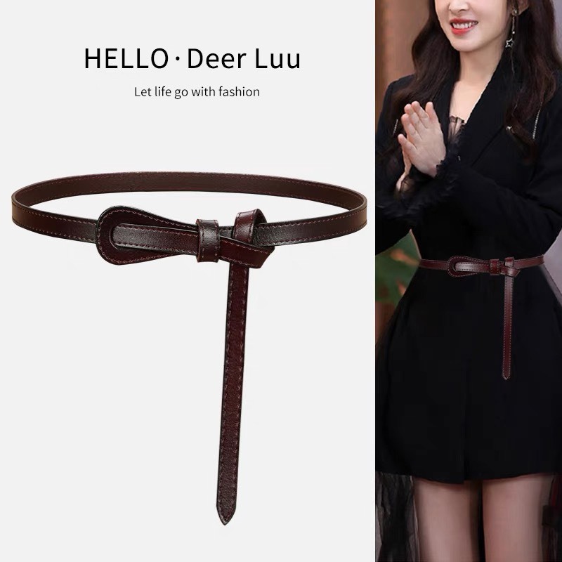Đai váy da dây thắt lưng nam nữ DV18 gài lỡ sang chảnh HORIZON dây nịt blazer áo sơ mi váy Đai thắt váy bản nhỏ 1.3cm