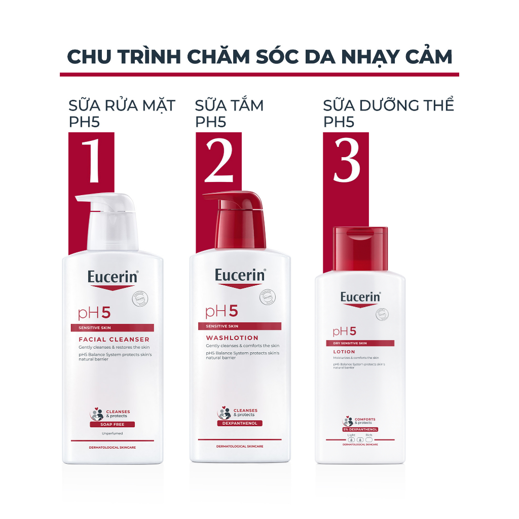 [Hannah x Eucerin] Sữa rửa mặt không gây kích ứng cho da nhạy cảm Eucerin pH5 Facial Cleanser 400ml | BigBuy360 - bigbuy360.vn