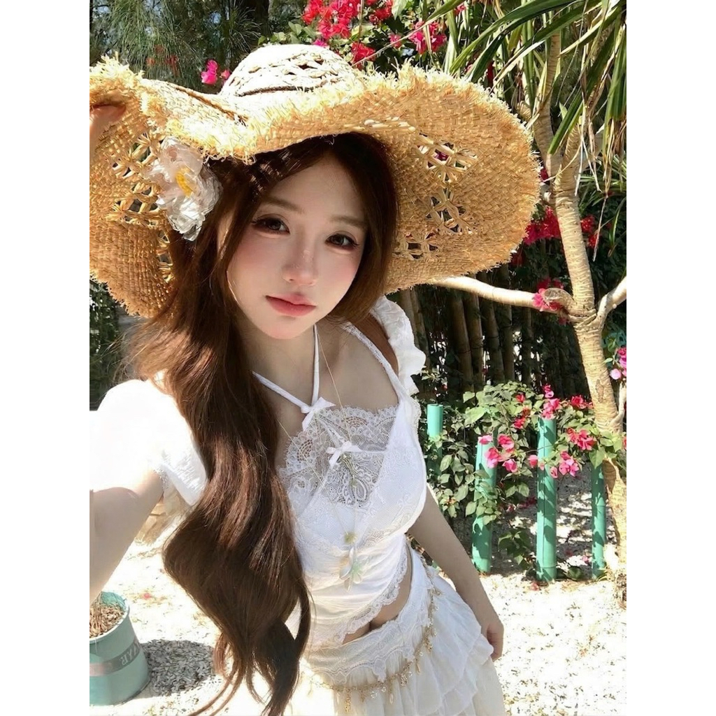 Set áo trễ vai cổ yếm phối chân váy đuôi cá cách điệu TABISHOP Set đồ đi biển cá tính mặc du lịch dễ thương(299)
