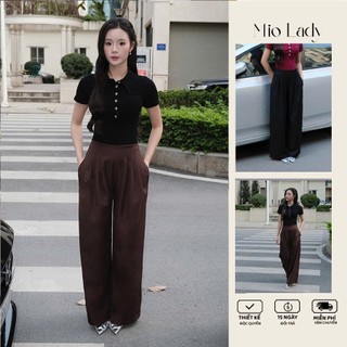 Quần Ống Rộng Xếp Ly Nữ – Dáng Suông Trendy, Chất Tuýt Sy Xước Hàn Dày Dặn, Đứng Phom, Không Nhăn MioLady QA004