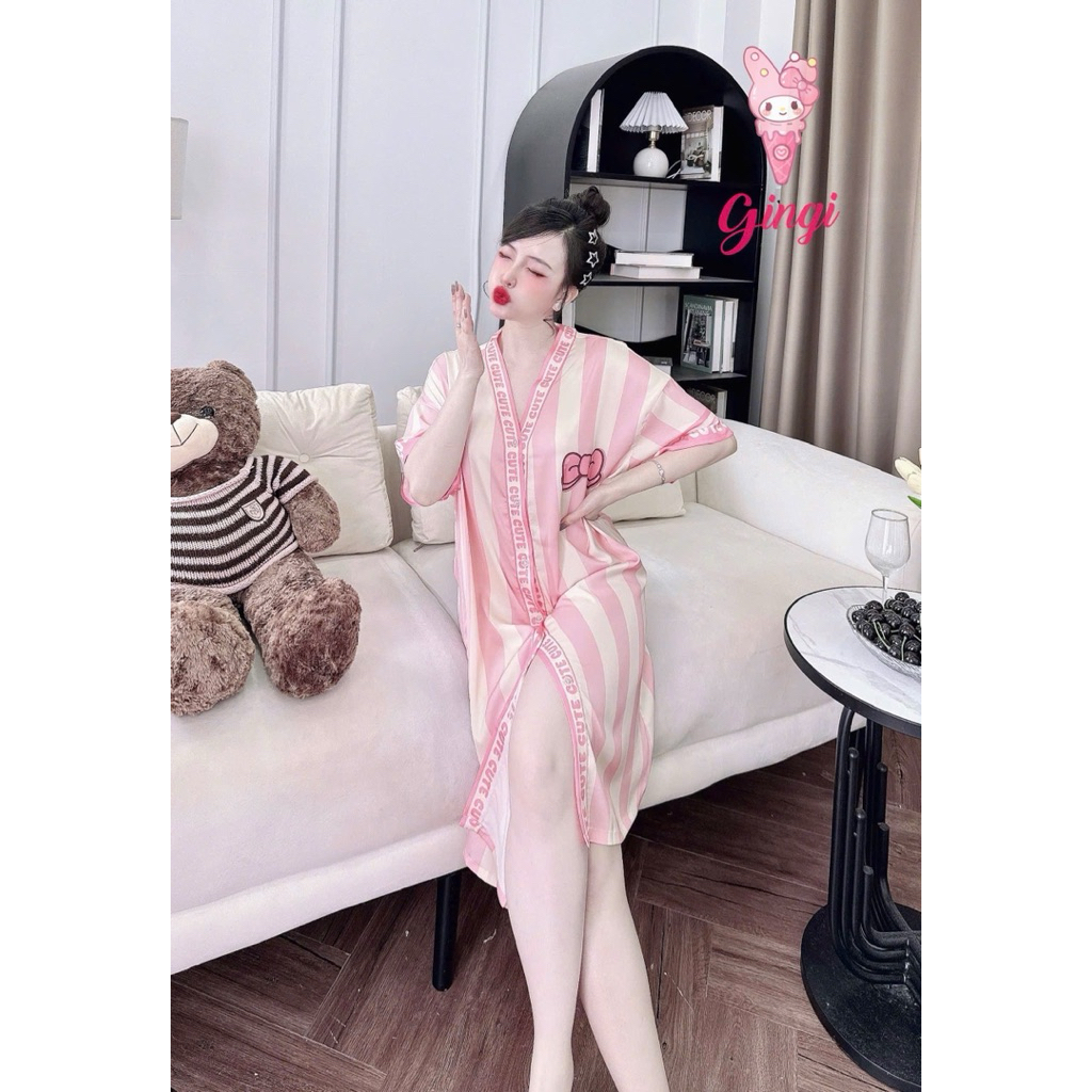 (size 45/65kg)Đầm sơ mi phom dáng dài qua gối,lụa latin mềm nhẹ mát,hoạ tiết xinh