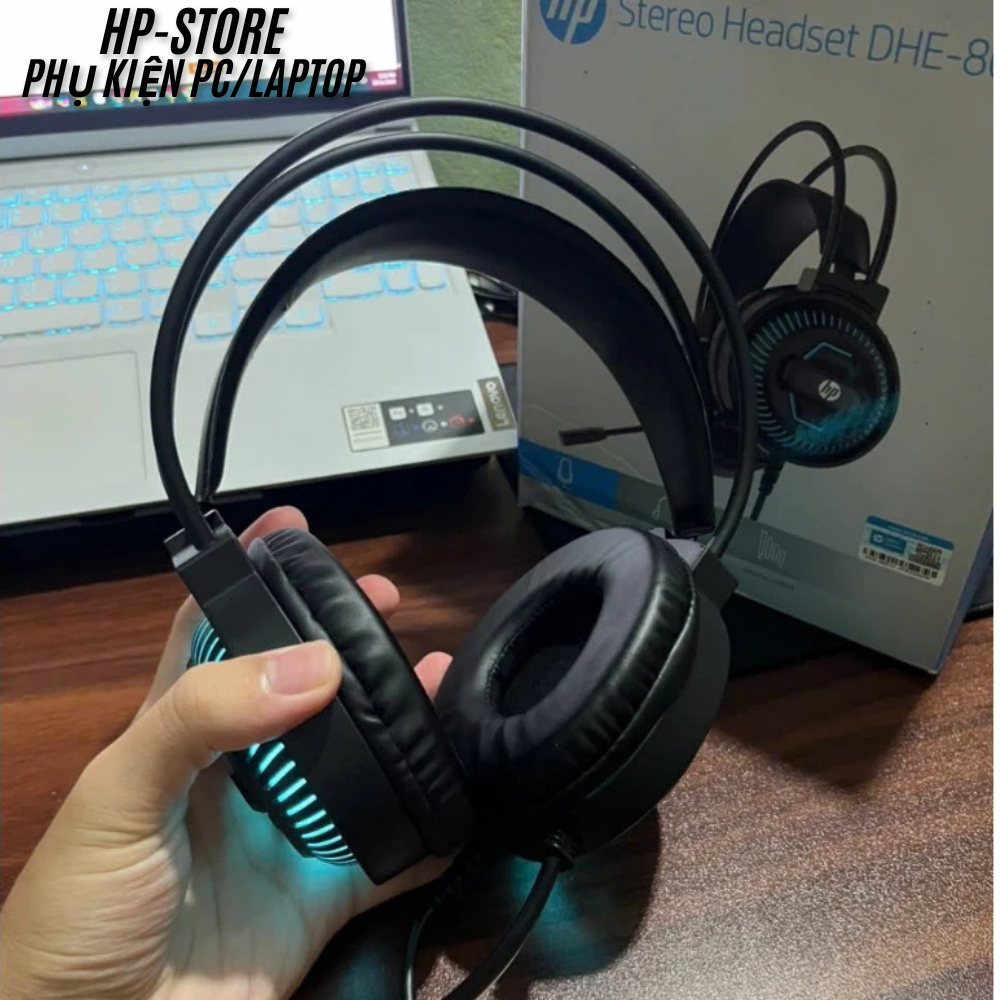 Tai nghe Gaming HP-DHE 8001U Leb RGB kết nối cổng USB 7.1 âm thanh cực hay, có Mic, Chuyên Game cho PC/Laptop, BH 12T