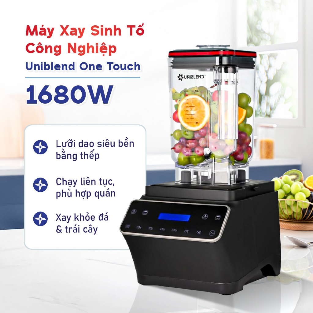 Máy Xay Sinh Tố Công Nghiệp Uniblend One Touch 1680W Động Cơ Mạnh Mẽ Bền Bỉ, Dễ Dàng Sử Dụng (Có BH)